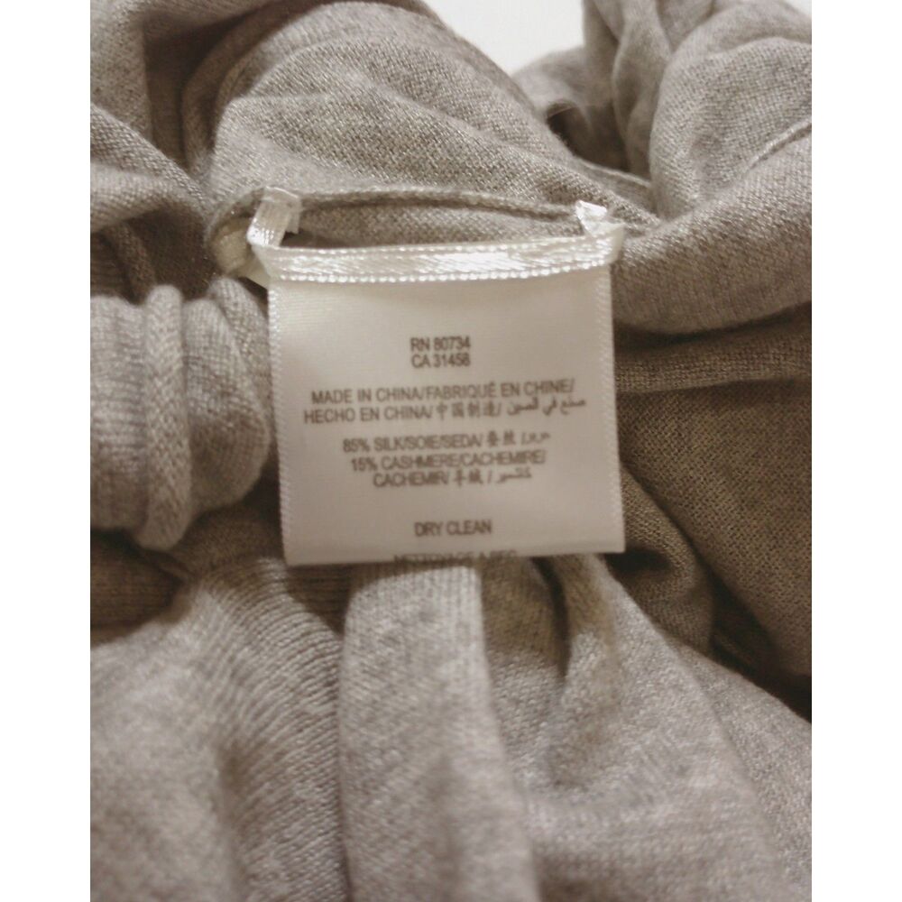 BCBGMAXAZRIA Silk Cashmere Wrap Sweater Gray Buckle Tie Front Cardigan M Romania - Picture 11 of 11